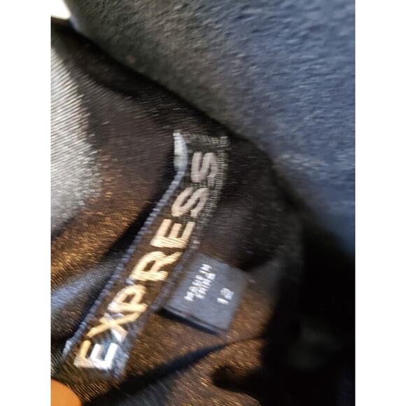 Express Dress Women Size 12 Black White Stripe Ruched Bodycon Sleeveless - Picture 7 of 9